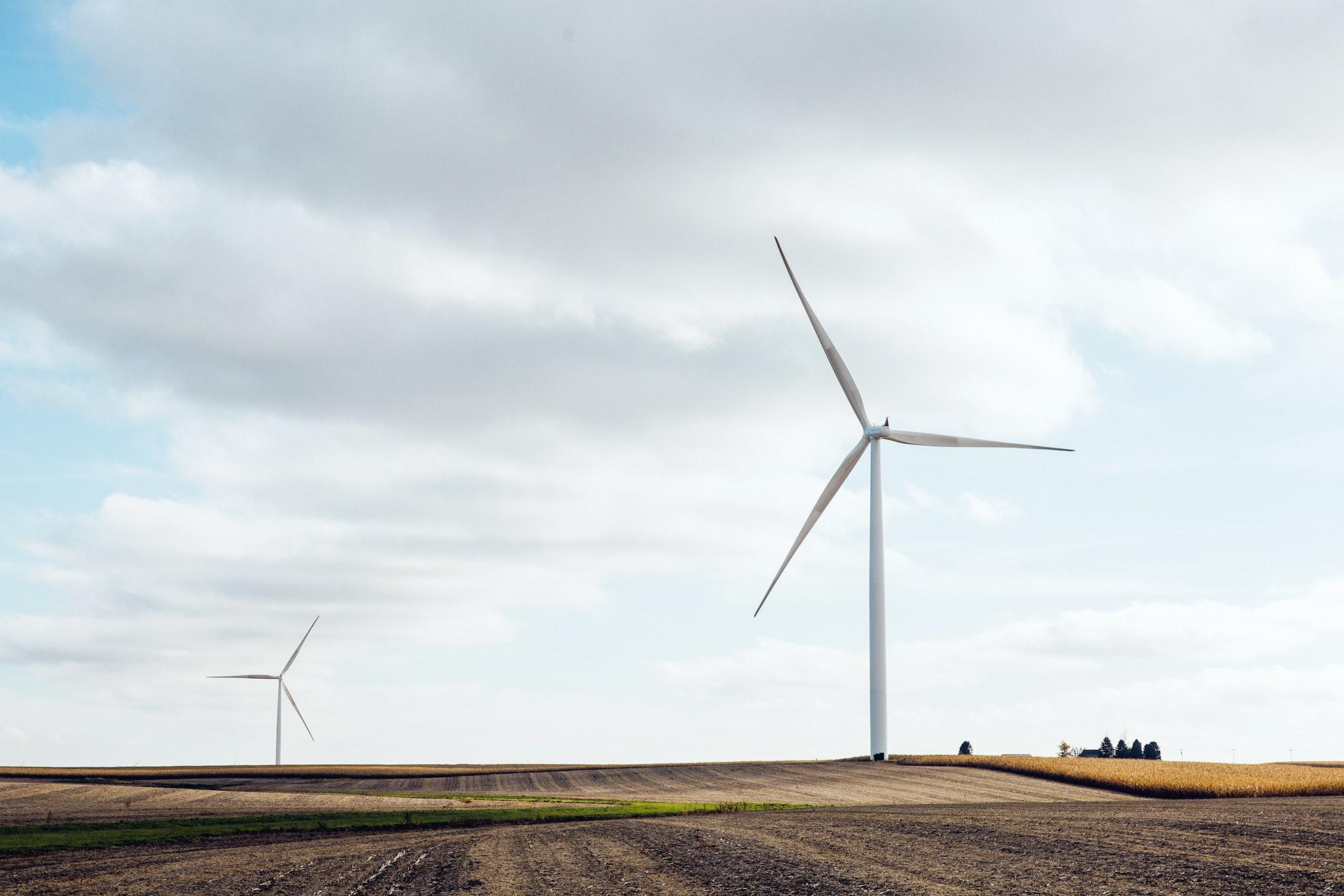 Windmill on an open field