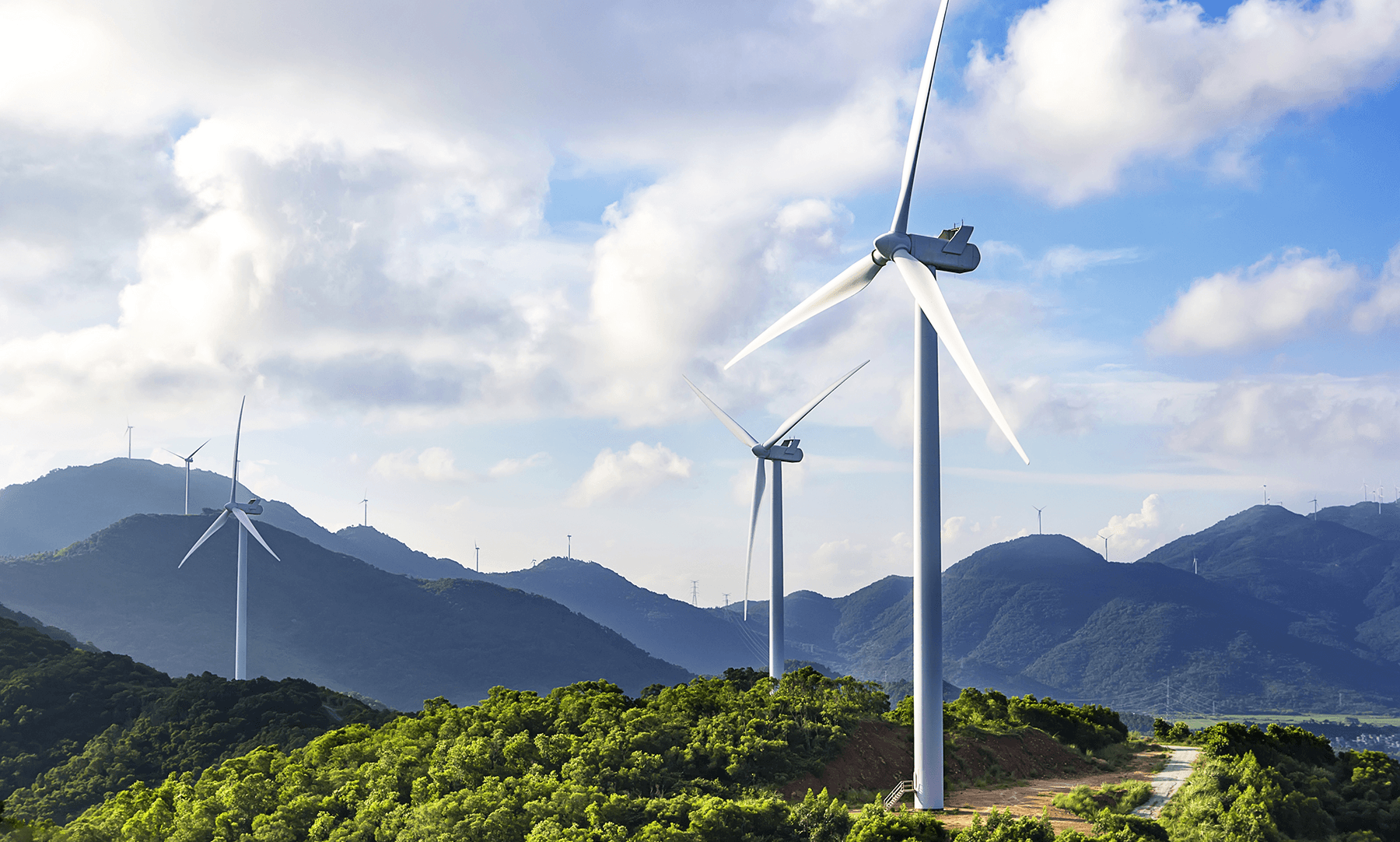 Windmills on a mountain