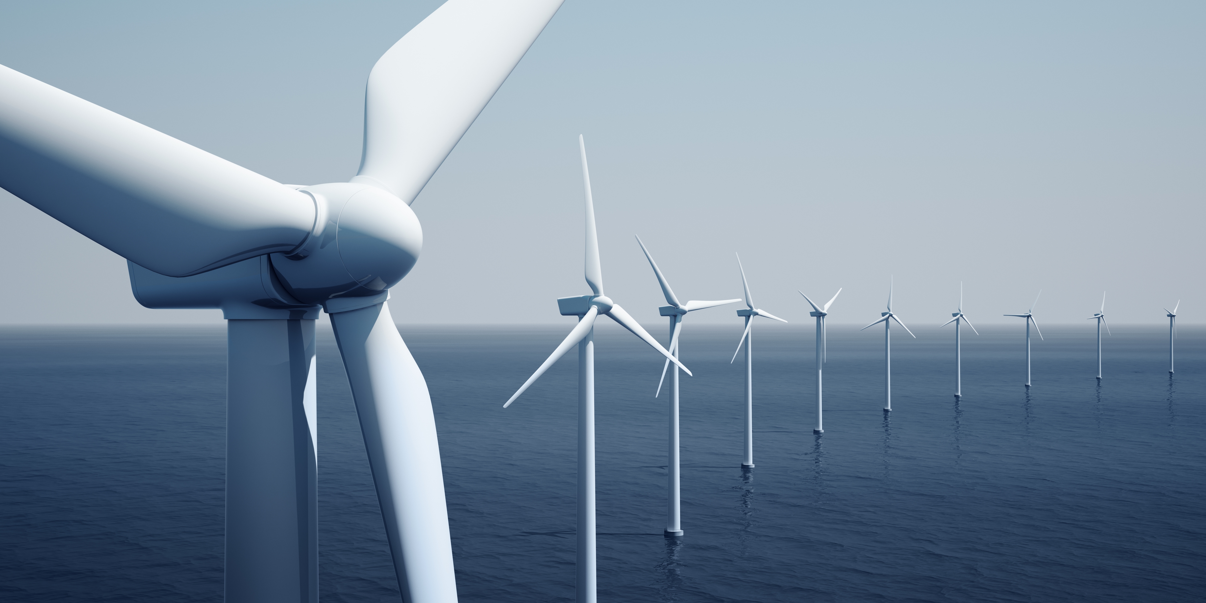 Windmills on a sea animation