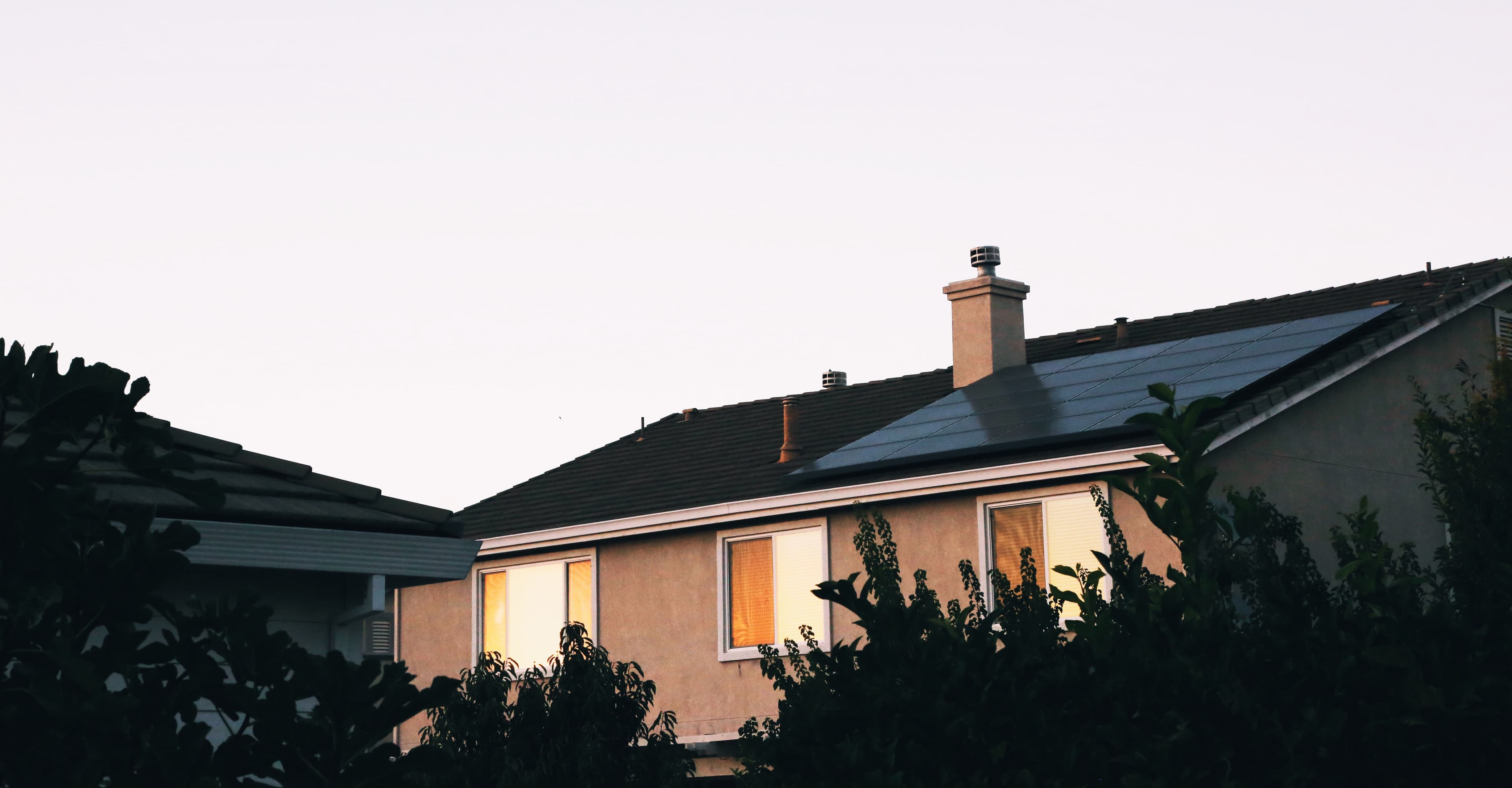 Photo of a house with solar roof