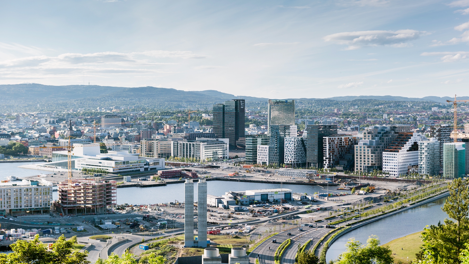 Image of Oslo view with blue sky to represent Volue capital markets day