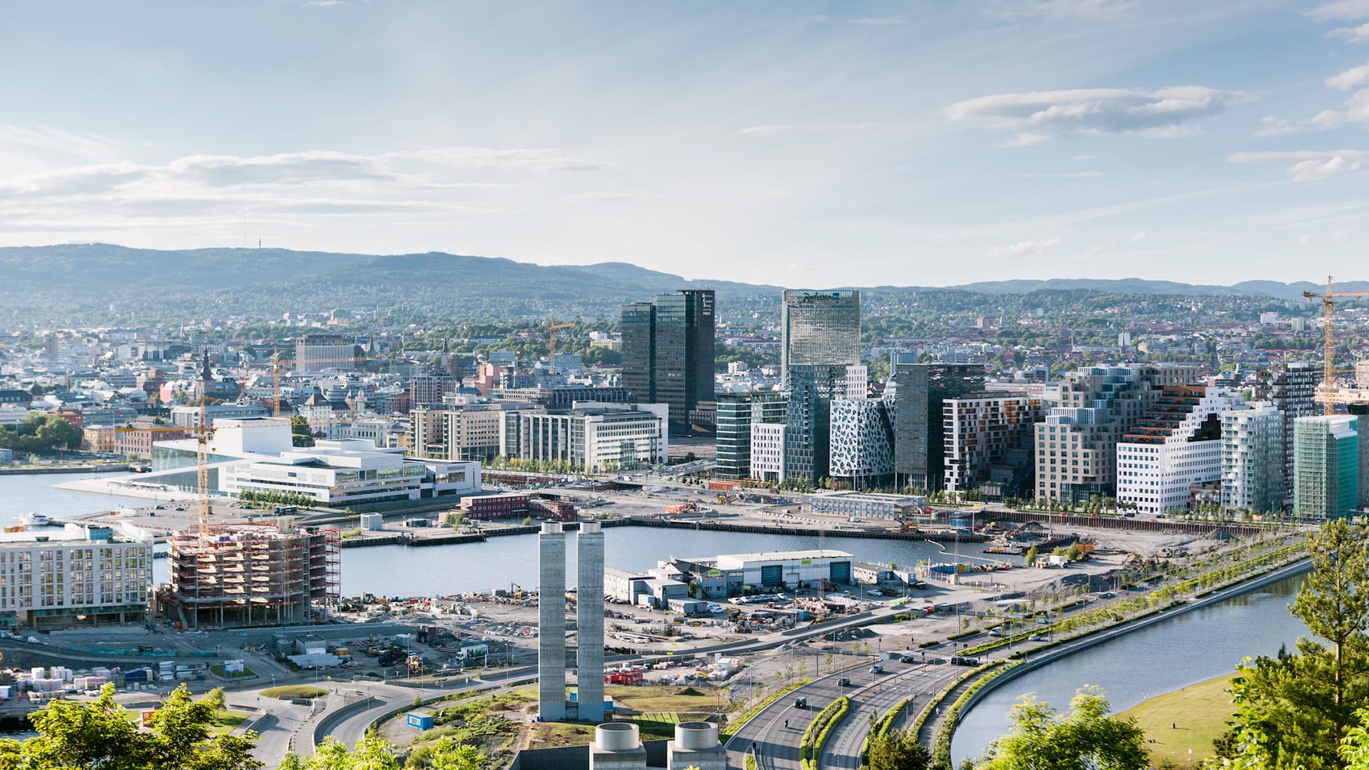 Image of Oslo view with blue sky to represent Volue capital markets day