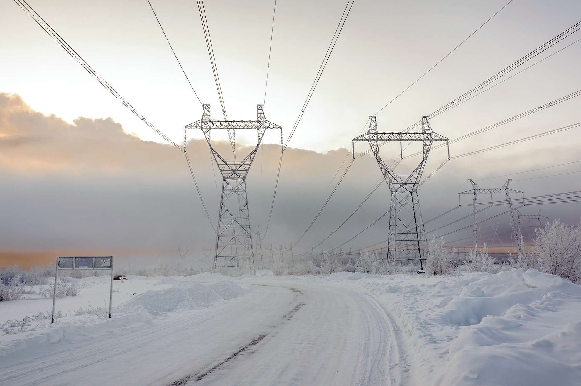 Power grid in the winter
