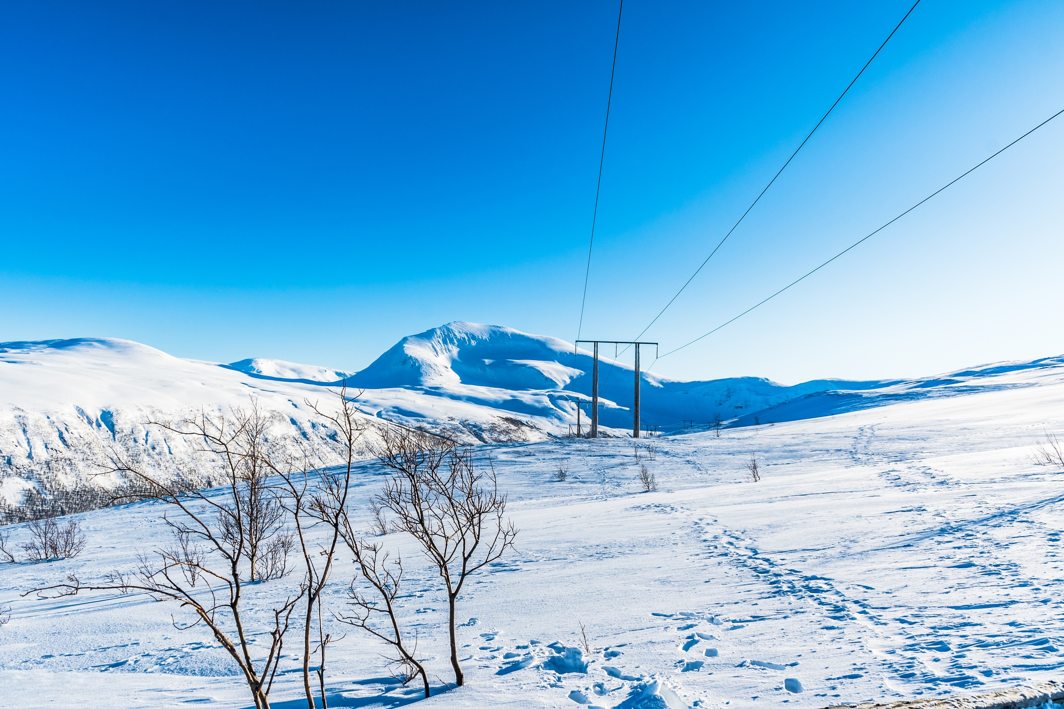 Mountain scenery in the winter