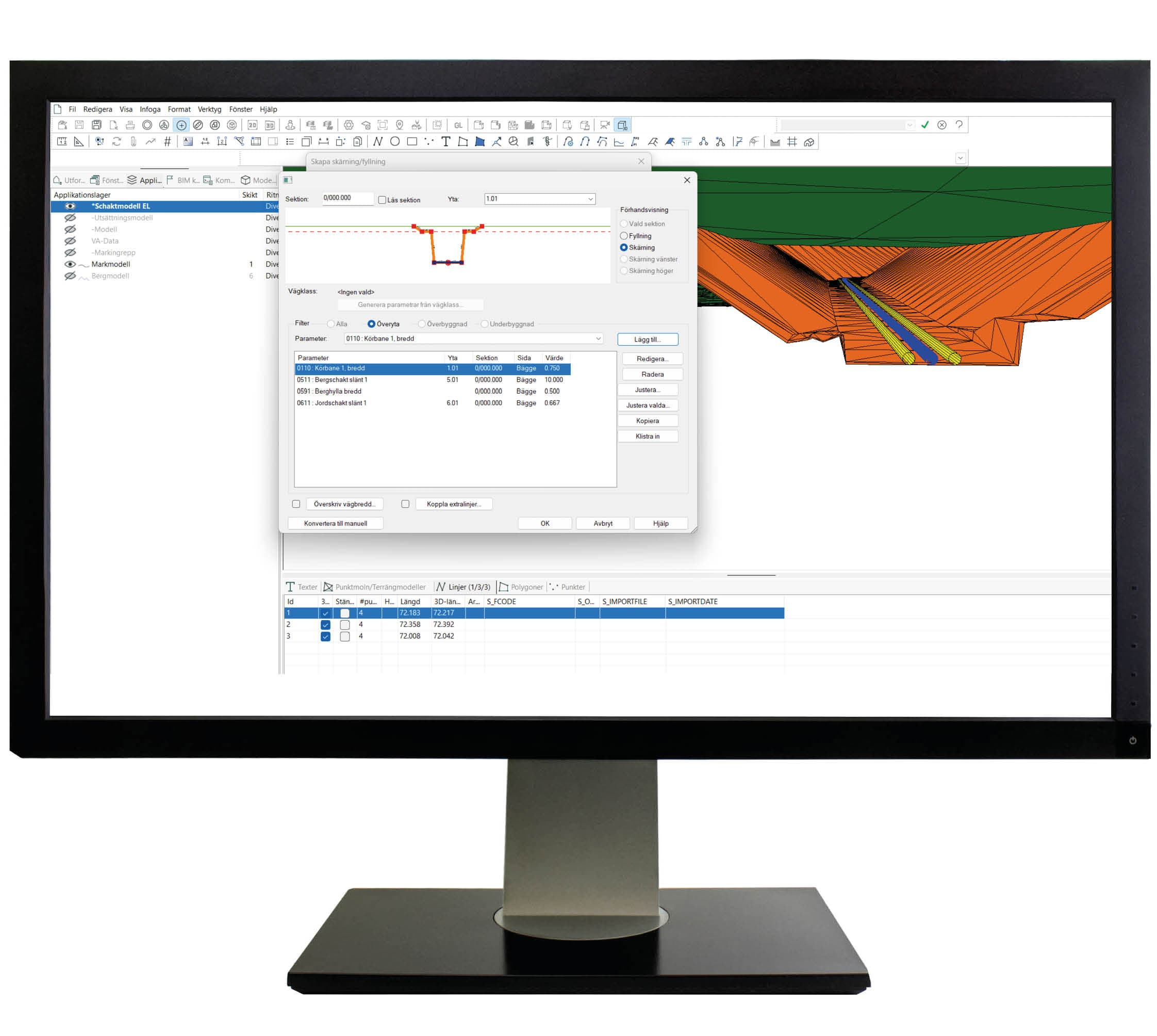Gemini Terrain 3D modell för mängdning