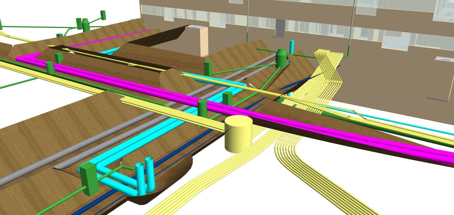 3d modell på VA och schaktgrop